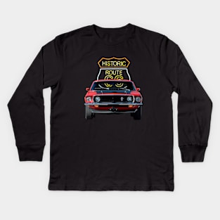 1969 Mustang Mach 1 in our route 66 series on back Kids Long Sleeve T-Shirt